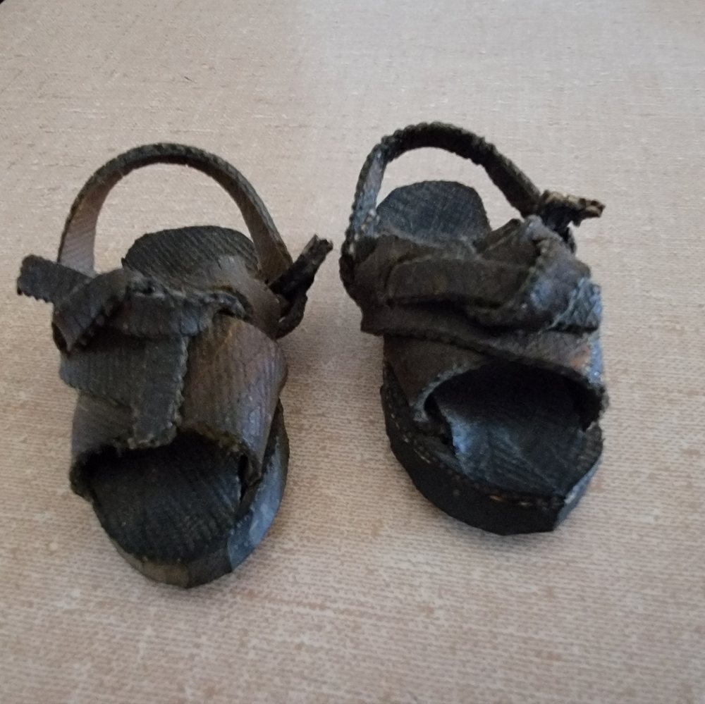 Vintage Miniature Leather Huarache Sandals Handmade